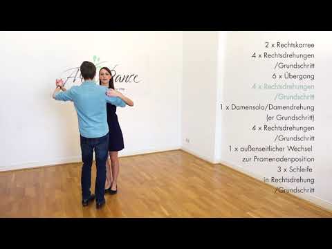 Langsamer Walzer 3 - Figurenkombination (Beispiel 3) - z.B. als Hochzeitstanz, gezählt ohne Musik