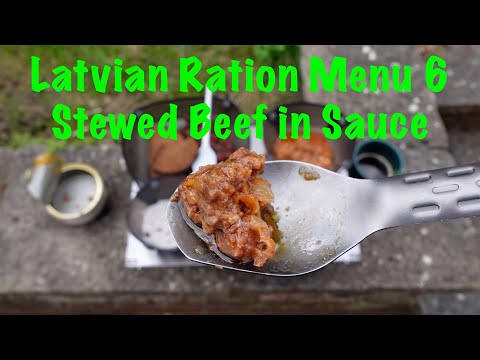 Latvian Ration Menu 6 Stewed Beef in Sauce