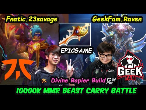 Fnatic 23savage [Anti Mage] vs Raven [Medusa] 10K MMR Battle Epicgame Rapier Build Dota 2  gameplay