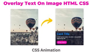 HTML Overlay Text On Image | CSS Animation | CSS Hover Effects