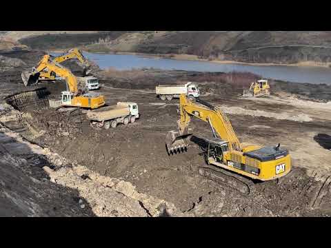 Caterpillar 385C And Liebherr 974 Excavators Loading Trucks - Sotiriadis/Labrianidis Mining Works