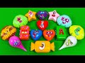 NUMBERBLOCKS SLIME Looking Rainbow Heart CLAY Water Drop Stars Colorful Satisfying ASMR Video