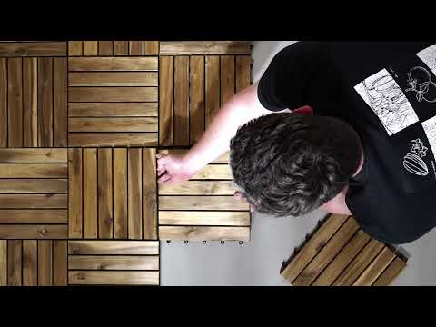 Set 10 piastrelle per terrazzo Temai A Massello di acacia - Acacia Marrone