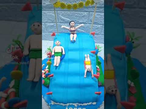 كيكة على شكل اكوا بارك