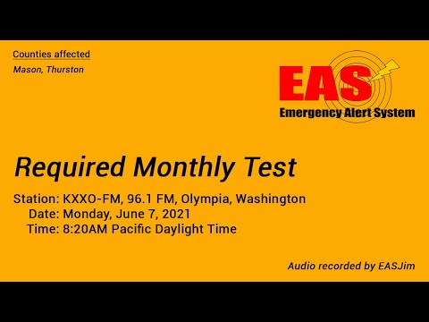 EAS #516: EAS Required Monthly Test- June 7, 2021- 8:20AM PDT