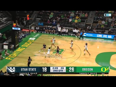 Sofia Bell STEAL & Transition Bucket vs. Utah St. | Oregon Women's Basketball