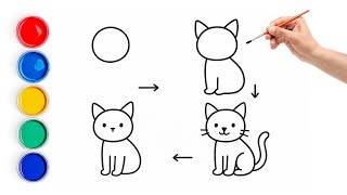 Draw Your Dream Pet With Easy Steps 🐱 | Easy Cat Drawing Tutorial for Kids Step-by-Step