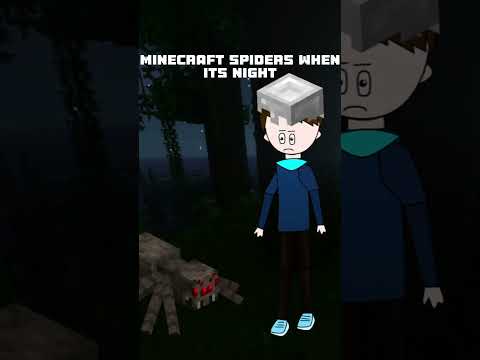 TdawgGames - spiders when its night | #minecraft #minecraftanimation #animation #spider #funny