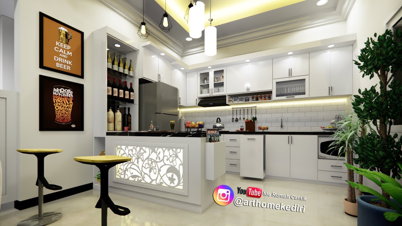 Interior KEDIRI- living room & Kitchen set dg minibar konsep industrial modern semakin WOW Keren