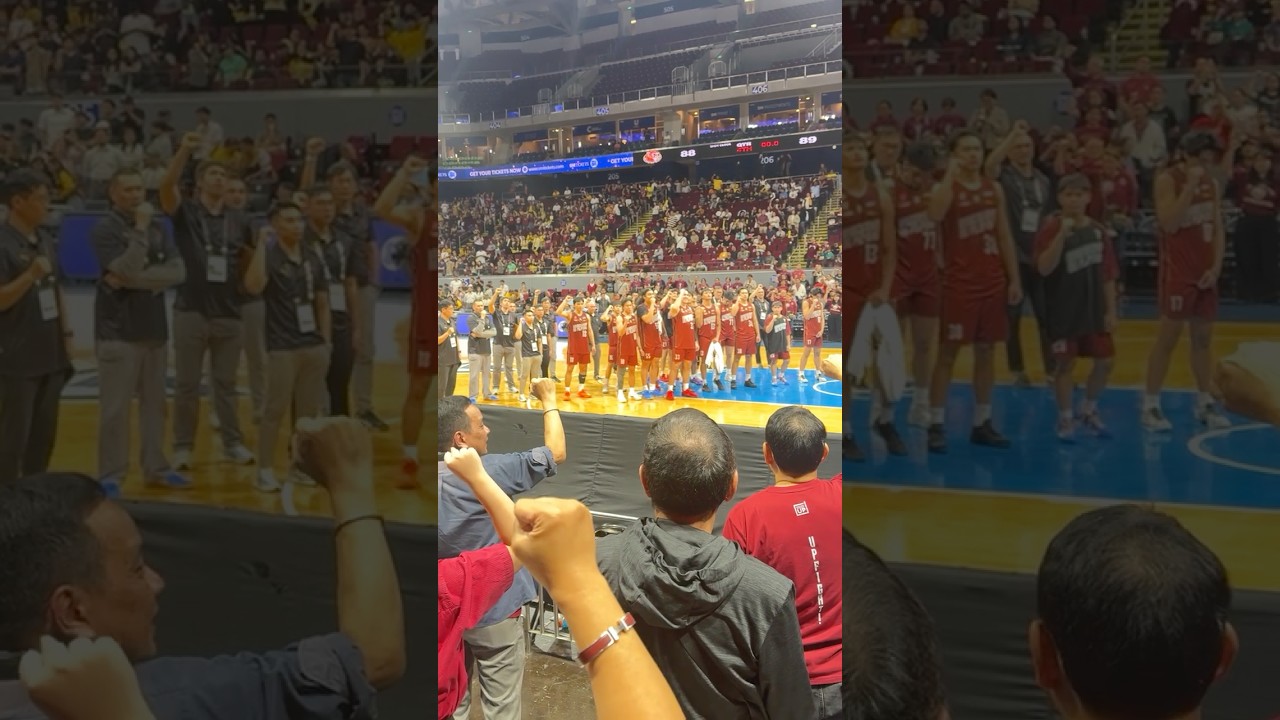 Hail Alma Mater: The Maroons sing the UP hymn, UP Naming Mahal, after nipping UST. 11/5/25