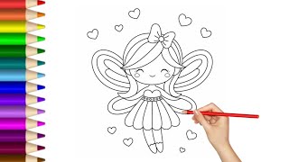 How to Draw a Cute Fairy Girl | Simple & Easy for Kids