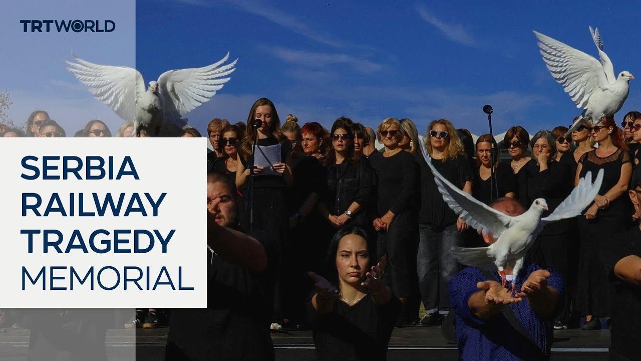 Thousands gather on anniversary of Serbia train station canopy collapse