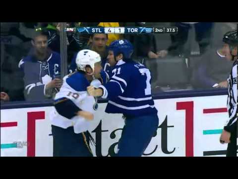 Clarkson Fights Morrow - Blues vs. Maple Leafs (Mar 25, 2014)