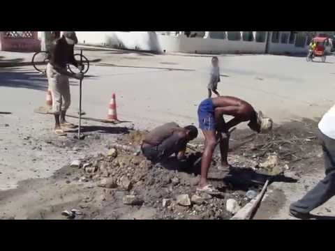 Roadwork in Toliara, Madagascar