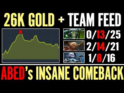 Not Human comeback 10K MMR Abed Carry Fed Team + 26K Gold Dota 2