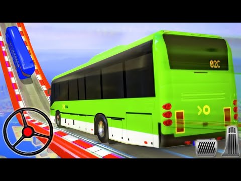Impossible Bus Stunt driving 2022 - Unbelievable Maga Ramp Racing Driving Simulator Android gameplay