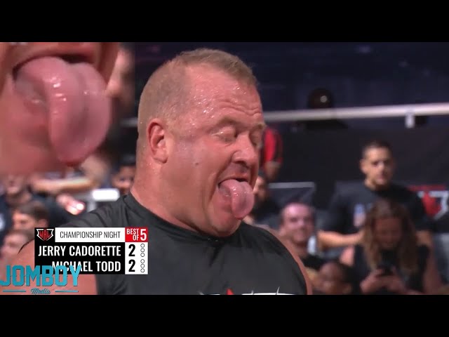 Intense End to Arm Wrestling Match between Jerry Cadorette & Michael Todd, a breakdown