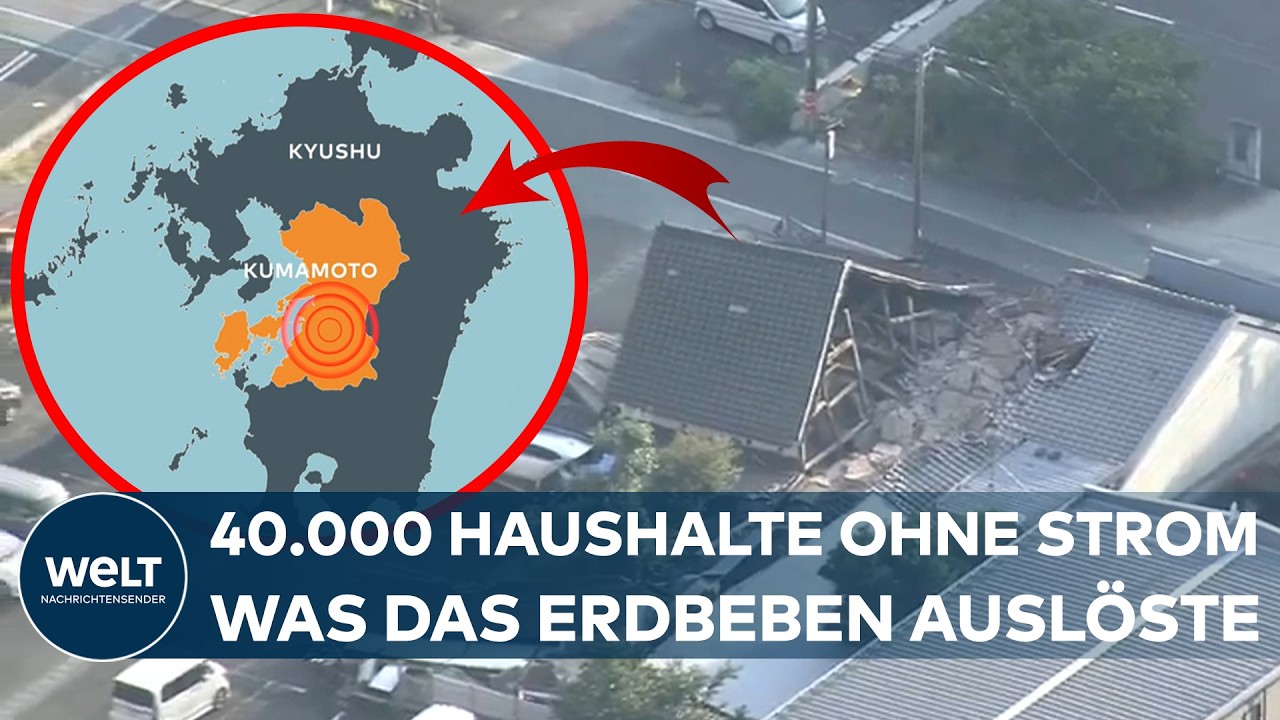 ERDBEBEN IN JAPAN: Gewaltiges Beben trifft Kumamoto – 40.000 Haushalte zeitweise ohne Strom