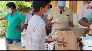 Covid 19 - Distributed satvik meals to the 200 stranded migrant workers in Khazipet,Warangal