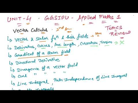 Unit 4 - Applied Mathematics 1 II GGSIPUII Topics Review