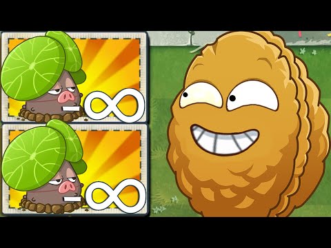 PvZ 2 Power Up INFINITE - All Plants Max Level Vs 100 Pompadour Conehead Zombie