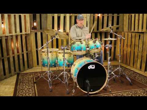 DW Collector's Shell Pack: Exotic Quilted Maple, Rich Regal Fade w/Gold Hardware