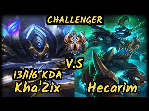 ESG Agurin (KHA'ZIX) vs HECARIM - 13/1/6 KDA JUNGLE CHALLENGER GAMEPLAY - EUW