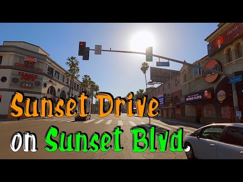 Sunset Drive on Sunset Blvd heading to Malibu! The Road of American Culture. HD