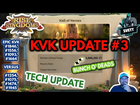 Rise of Kingdoms || KVK UPDATE #3 || 3,600,000 DEAD TROOPS || KINGDOM #1846 VS. #1075 || TECH UPDATE