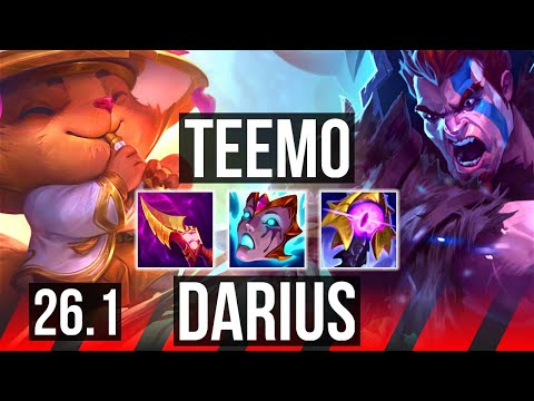 TEEMO vs DARIUS (TOP) | KR Master | 26.1