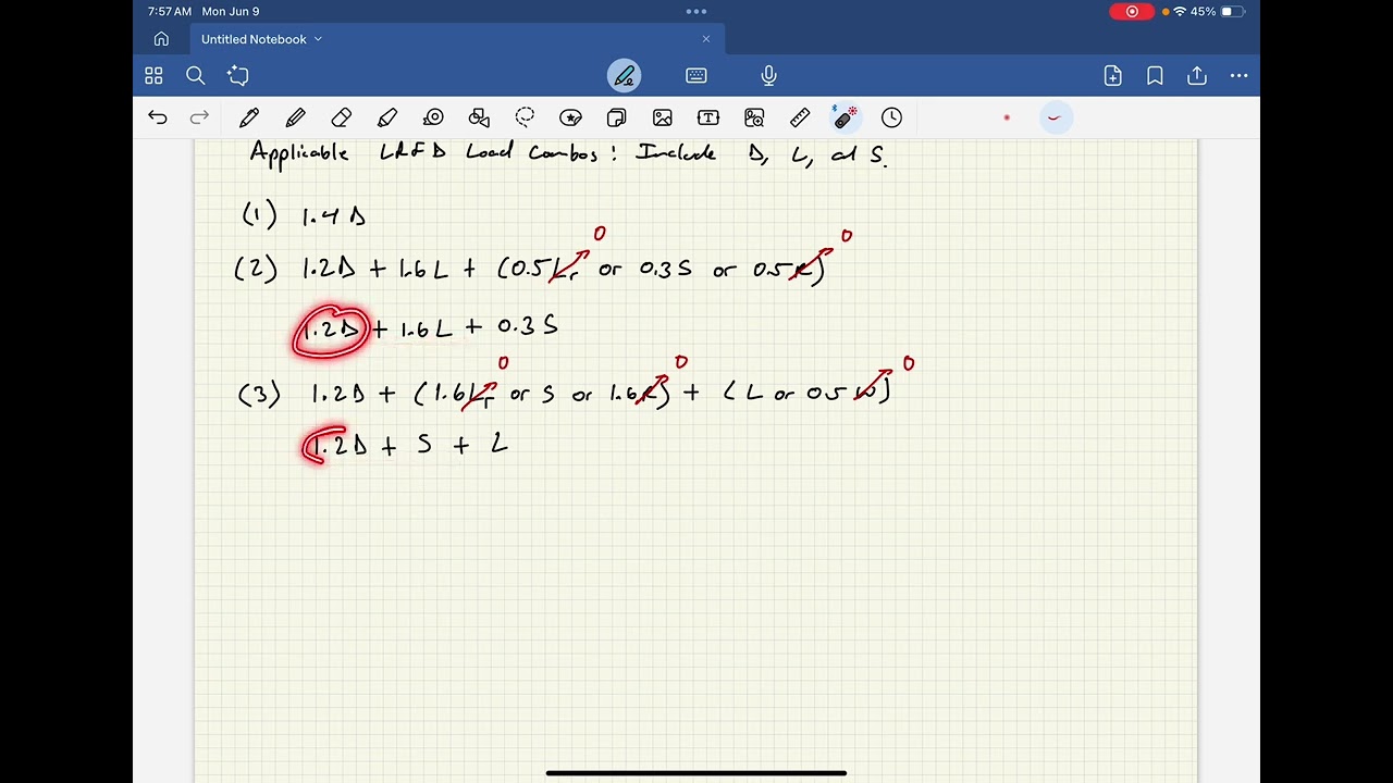Structural Analysis - Video 41:  LRFD Load Combinations Example (Ref. ASCE 7-22)