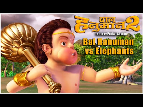 बाल हनुमान और हाथियों की लड़ाई l Popular Animated Movie - Bal Hanuman 2 l Bal Hanuman vs Elephants