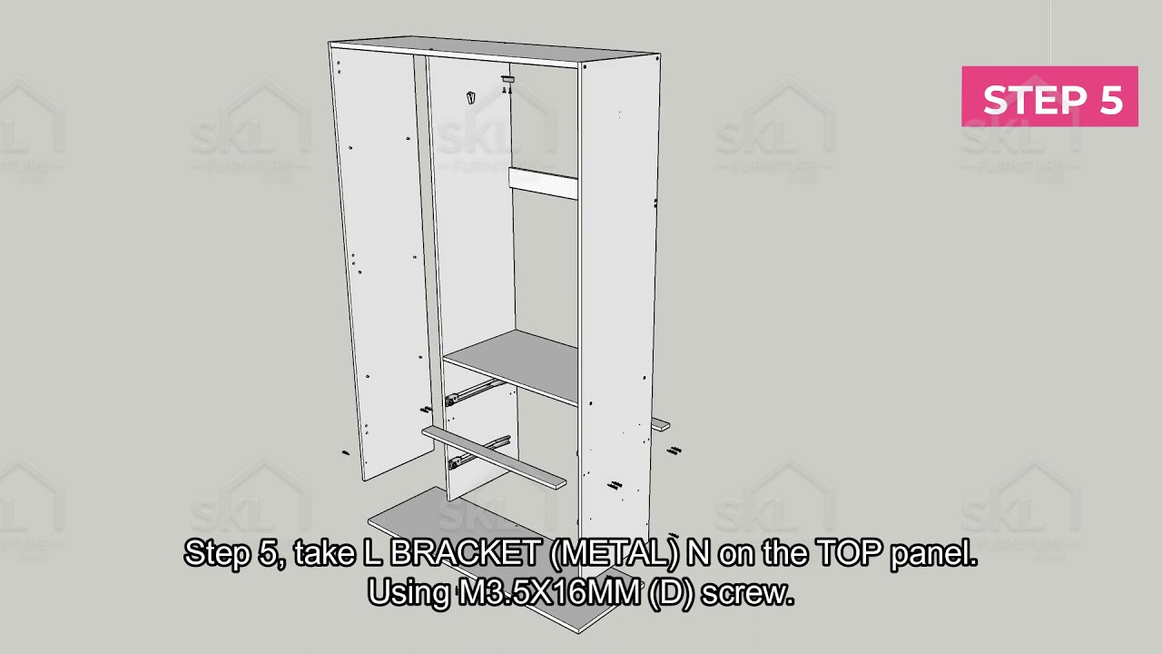 FF] 3-Door Wardrobe With Drawers Assembly Manual