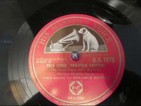 The Foggy Foggy Dew -  Peter Pears -English  Folk song - 78 rpm