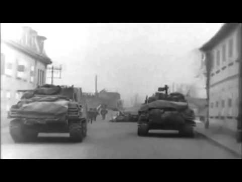 US Army Infantry & Armor Attack Drusenheim Bridge Post Operation Nordwind w/ Sound WW2 Combat Video