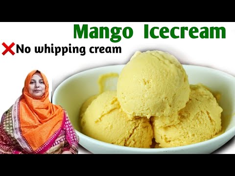 Mango IceCream Recipe | Homemade icecream (only 4 ingredients ) No Eggs @cookingwithnadiraandvlogs.