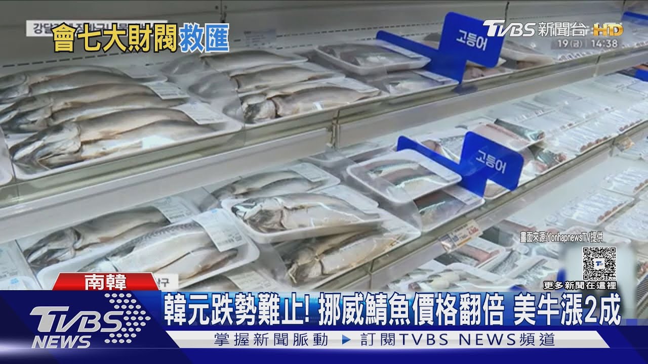 韓元重跌逼近1500關卡 美牛、挪威鯖魚漲害物價飆