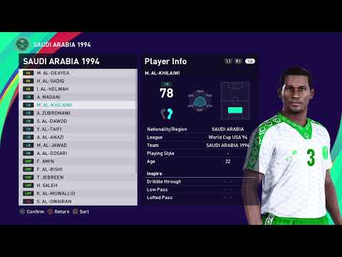 SAUDI ARABIA 1994 - WORLD CUP USA 1994 - GROUP F - PES 2021 PS4