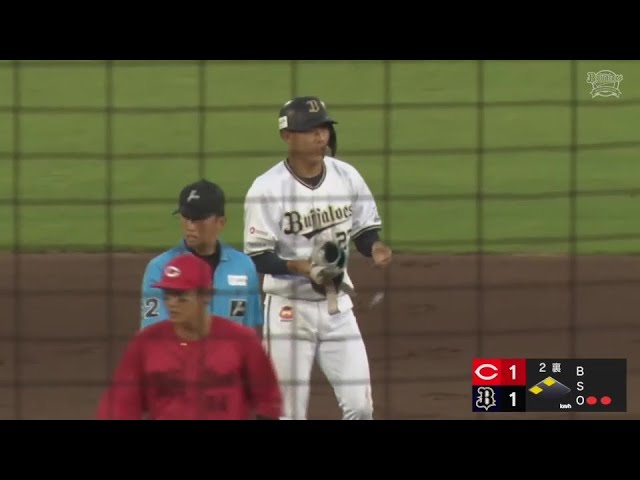 【ファーム】すぐさま同点に!! バファローズ・元謙太 ライトオーバーのタイムリー2ベースヒットを放つ!!  2024年8月6日 オリックス・バファローズ 対 広島東洋カープ