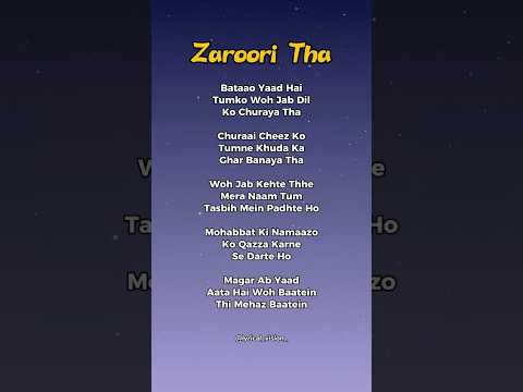 Zaroori tha ✨️🥀. #karaoke #fyp #trywithyourownvoice #songlyrics #bgm