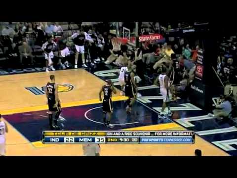 O.J. Mayo brings the ball up the floor and gets the circus and-one to go