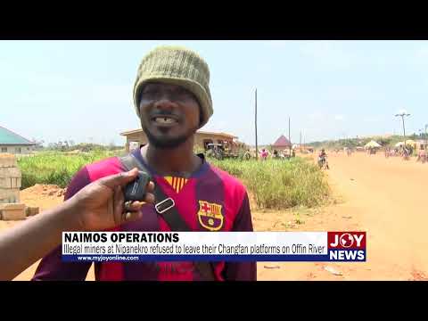 Illegal miners refuse to leave changfan platforms on Offin River despite NAIMOS warning shots