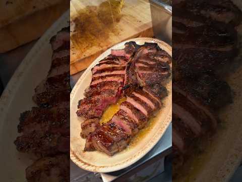 The PORTERHOUSE FOR 3 at Amber Steakhouse in NYC! 🥩🥩🥩 #BESTFOODFOODIES #steak #nyc #food #foodie