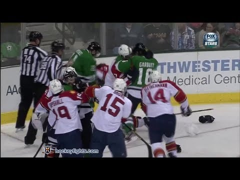 Mike Weaver vs Antoine Roussel & Dmitry Kulikov vs Ryan Garbutt Oct 3, 2013