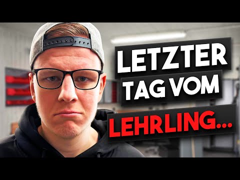 Der Lehrling am letzten Arbeitstag.