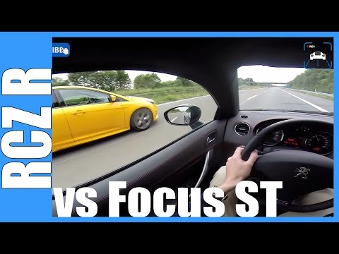POV: Peugeot RCZ R 270 HP FAST! OnBoard @ Autobahn vs 250 HP Ford Focus ST