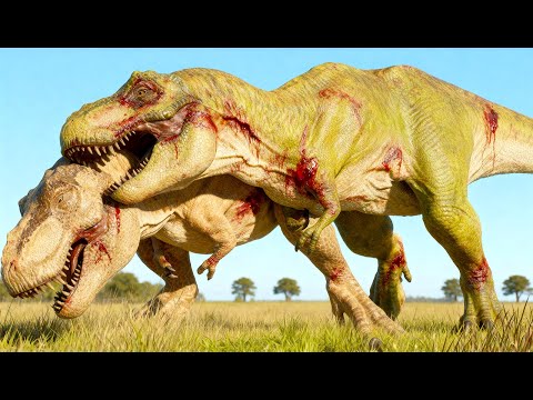 TYRANNOSAURUS REX VS ALL LARGE & MEDIUM DINOSAURS EPIC BATTLE – JURASSIC WORLD EVOLUTION 3