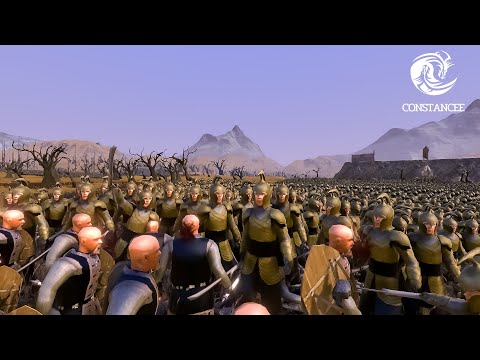 20.000 Dwarven Captains vs 20.000 Elf Warrior No Shields- Ultimate Epic Battle Simulator 2- UEBS 2