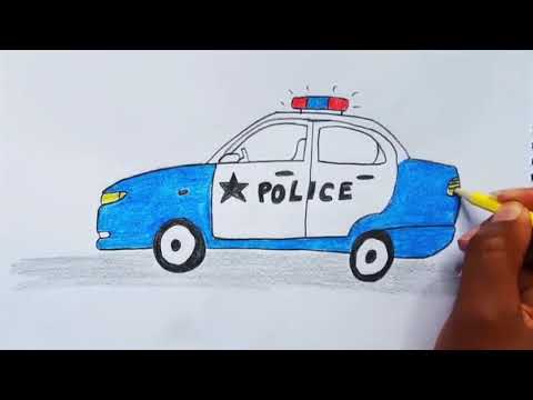How to Draw a POLICE CAR for KIDS / Easy Police Car Drawing Step by Step