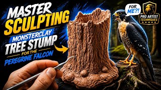 Sculpting Wood Bark Texture from Clay || Wooden Stump Base Sculpture